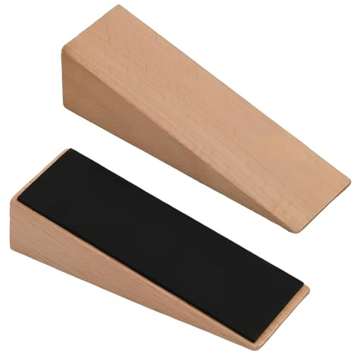 2er Set Türstopper Mit Gummi - Rutschfester Türkeil für Schwere Türen, Door Stopper, Holzkeile für Alle Arten von Türen