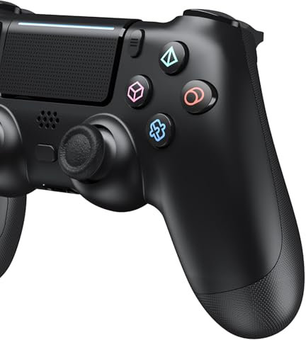 varkda Wireless Controller für PS4, Game Controller Kompatibel mit PS4/Slim/Pro/PC, Gamepad Joystick mit Dual Vibration/6 Achsen Gyro Sensor/Touchpanel/EXT, Präzision und Kontrolle