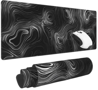 Mouse Mat Black XXL Gaming Mouse Pad Terrain (1200*600*3 MM) Extended Large Mouse Mat Desk Pad, Stitched Edges Mousepad Desk Mat, Non Slip Rubber Base Desk Accessories, for Gaming Office Accessories