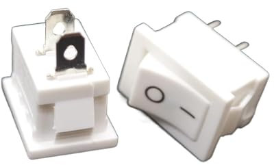 Micro Interruptor Final de Carrera, 10 uds/KCD1-101 interruptor de encendido basculante 6A250V 10A125V interruptor de botón SKPT 2 pies 15*21mm interruptor de Control blanco puro ON-Off 2P interruptor