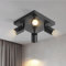 Lichtmaler LED Deckenstrahler 4 Flammig Deckelampe - Deckeleuchte Schwarz GU10 Deckenspots Quadratische Schwenkbar 350° Spotlight Modern Spots für Flur Wohnzimmer Schlafzimmer, Ohne Leuchtmittel