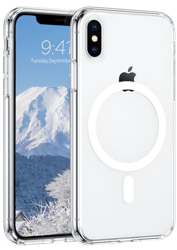 BENTOBEN for iPhone X/XS Case Magnetic [Compatible with MagSafe], Clear Non-yellowing Slim Soft TPU Anti-Scratch Back Military Grade Shockproof Women Men Protective Phone Cover for iPhone X/XS, Clear