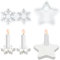 Silikonform Weihnachten, 2 Stück Silikonformen Gießformen Kerzenhalter, Schneeflocke und Sterne Gießform Kerzenhalter Weihnachten, DIY Gießform Kerzenhalter