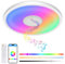 zemty RGB Ceiling Light with Bluetooth Speaker 24W, Ø30CM Bathroom Light 3000K-6500K Dimmable with Remote Control, Hardwired Color Changing Music Light Fixture 240V Powered for Bathroom Shower Bedroom