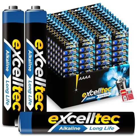 Excelltec 480pk Bulk Alkaline AAAA Batteries, Long-Lasting AAAA Battery for Surface Pen & Precision Devices, Reliable Power Supply of 1.5V, Long Shelf Life, Compact & Lightweight