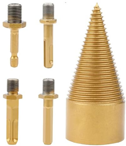 Log Splitter, Wood Splitter Drill - Heavy Duty Electric Drill, Multifunctional Heavy Duty Electric Log Splitter, Hexagonal Drill for Camping and Outdoor Use