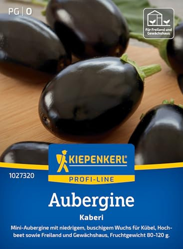 Kiepenkerl Profi-Line Auberginensamen Kaberi 1027320 - mini Aubergine - buschiger Wuchs - Freiland und Gewächshaus - Saatgut, Samen Gemüse, Pflanzensamen