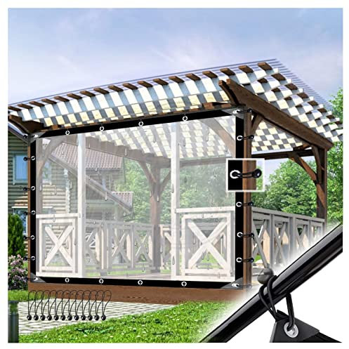 Teloni trasparenti impermeabili per esterni, per veranda, pergola, officina, dimensioni personalizzabili, 5 x 3 m