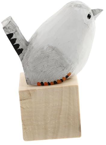EXAOMBLE Holz Vogel Dekoration Kleine Holzfigur Süßes Design Für Tischdeko Im Wohnzimmer Schlafzimmer Oder Büro Perfektes Für Vogelliebhaber Farbe Zufällig