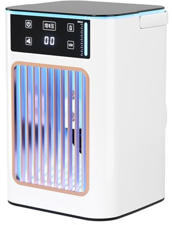 Personal Air Cooler, Rechargeable Cooling Air Conditioner Fan with 3 Speeds, 3 in 1 Evaporative Coolers, Humidifier and Purifier, 7 Colors LED Night Desktop Cooling Fan for Home/Office/Bedroom/Desktop