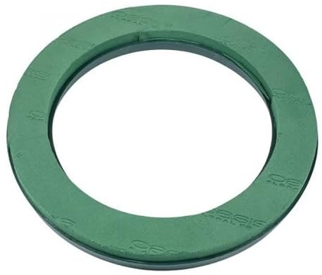 Oasis Nass-Steckschaum Kranz LOAH, grün, 5cm, Ø25cm | in Naylor Base Papercompound Schale, Anti-Rutsch-Noppen - Nasssteckmasse