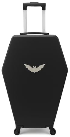 GUTE Sarg-Koffer, 66,5 cm, Gothic-Gepäck, schwarz, Hartschale, Spinner, Handgepäck mit Schloss, einzigartiger Horror-Schatulle, Reisetrolley mit Rädern für Cosplay, Konventionen, Flughafenausflüge