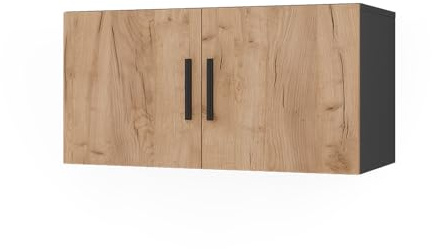 Vicco Aufsatzmodul Ingo, Anthrazit/Goldkraft Eiche, 80 x 40 cm | mit 2 Türen, zur Erweiterung von Mehrzweckschränken geeignet