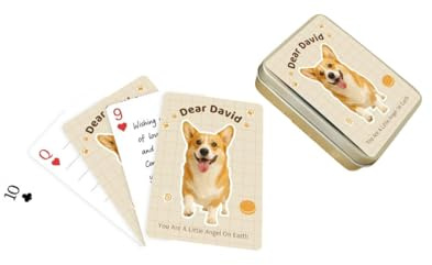 RYTTGOP Individuelle Haustier-Foto-Spielkarten – Spielkarten mit Haustier-Porträt, personalisierte Hunde-Pokerkarte mit Box, einzigartiges Deck-Kartenspiel, Haustier-Gedenk-Andenken für Familie