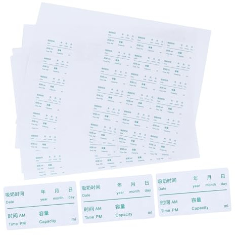 ZUNOXAZ 100pcs Removable Milk Storage Labels Stickers for Breastmilk Bags and Bottles Paper Date Tags with Writable Surface for Home School Office Organization and Food Preservation