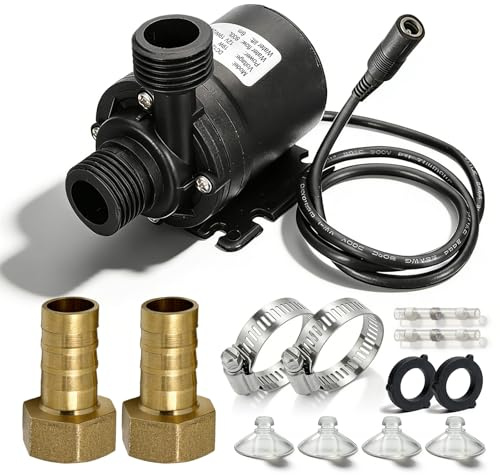 Pompa Immersione, Dc 12v 800l/H Mini Pompa Acqua, 19w Pompa Sommersa Acque, In Ceramica, Ultra-Quiet Pompa Senza Brushless Con Staffa Per Acquario, Fontana Solare, Piscina,Stagno, Irrigazione Giardino