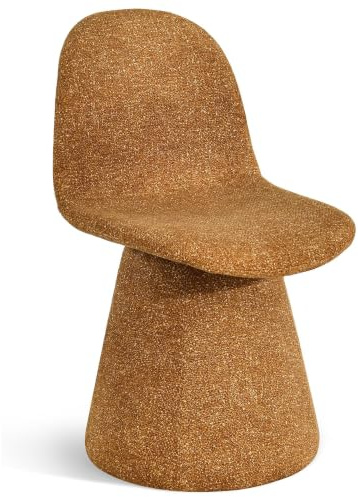 Duhome Esszimmerstuhl 360-Grad-Drehstuhl aus Bouclé Stoff moderner Loungesessel gepolsterter Polsterstuhl für Küche, Wohnzimmer, Schlafzimmer, Flur, Gelb