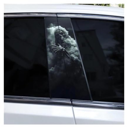 Car Parts 2pcs Grim Reaper Stickers DIY Vinyl Waterproof Car Door Pillar Decal(J)