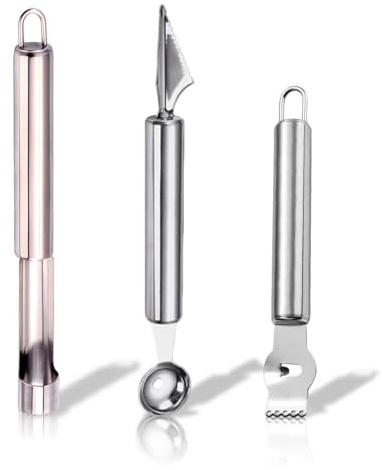THXFUNAREA Scavino da Cucina Levatorsoli per Frutta Varia Levatorsolo Mela Acciaio Core Remover Strumenti per Intagliare La Fruttaper per Diy Fruit Salads, Fruit Carving Knife