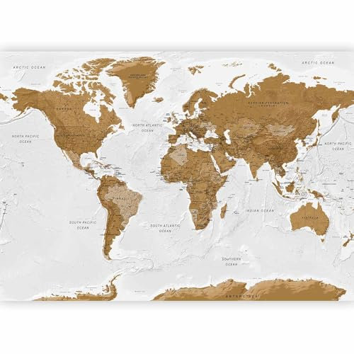 murando Fotomurales 350x256 cm XXL Papel pintado tejido no tejido Decoración de Pared decorativos Murales moderna de Diseno Fotográfico Mapamundi Mapa del mundo mundo k-a-0093-a-a