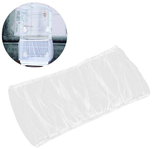 UEETEK Vogelkäfig Abdeckung Mesh Seed Catcher für Vogelfutter Kleintiere - Größe L (weiß)