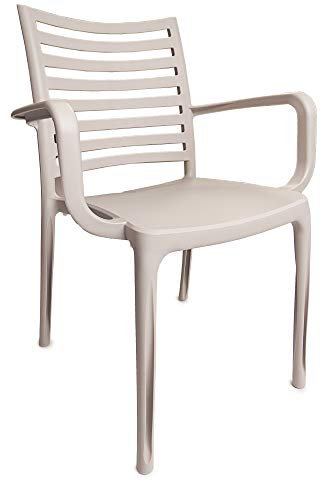 Ondis24 Gartenstuhl Weekend Stapelstuhl Garten, Campingstuhl Outdoor, Bistrostuhl Kunststoff, Gartenmöbel Stuhl Terrasse (Gartensessel, Leinen)
