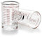 Vaso medidor de 3 onzas / 90 ml líquido pesado alto espresso vaso de vidrio (2 rojos)