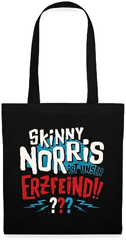 Spreadshirt Die Drei ??? Skinny Norris Stoffbeutel, One size, Schwarz