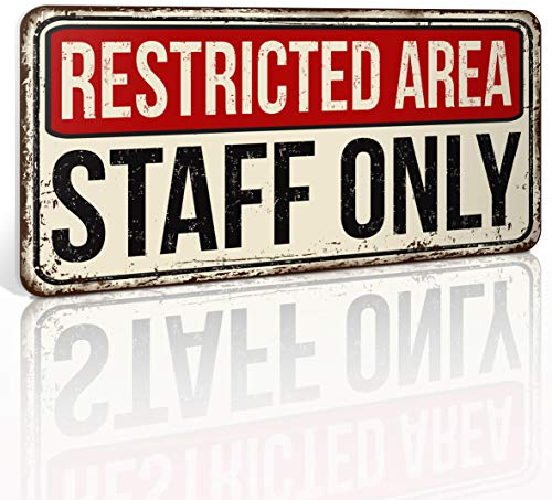 Placa Tipo Matricula Vintage en Aluminio o PVC - Staff Only. 30cm x 17cm (Aluminio Dibond 3mm)