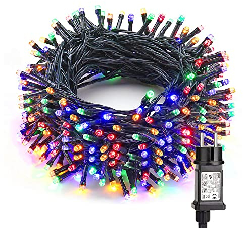 BrizLabs Cadena de Luces Navidad Exterior, 25m 200 LED Guirnalda Luces Interior 8 Modos Impermeable Luces de Hadas Iluminación Decorativas para Navidad Jardín Casas Fiestas Celebraciones (Colores)