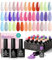 beetles Gel Polish 23 Pcs Gel Nail Polish Kit with Base Top Coat, Glamour Games Collection Spring Summer Colors Gel Polish Pink Purple Orange Nail Art Soak off Gel Nail Kit Gift for Girl Manicure Kit