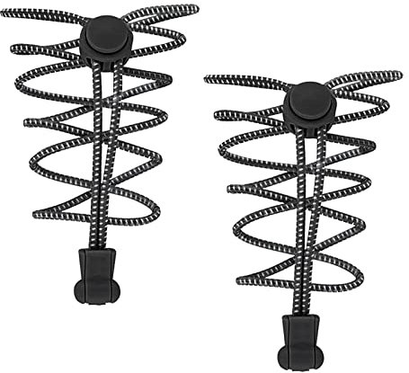 2 Pairs No Tie Elastic Shoelaces, 100cm Elastic Lock Boot Laces Black Long Shoelaces Replacements Round Shoe Laces Heavy Duty Flat Shoelaces Trainer Athletic Shoe Laces for Walking Hiking Kids Shoes