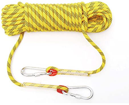 20MM Outdoor Climbing Rope 49ft 66ft 82ft 98ft 131ft 164ft Magnet Fishing Rope Static Rock Rope Escape Rope Ice Fire Rescue Parachute Rope Grappling Hook Rope ( Color : Yellow , Size : 20mm x 200m )