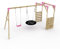 Rebo® Wooden Garden Children's Swing Set with Monkey Bar Attachment - Meteorite Pink | OutdoorToys | Kids' Outdoor Wooden Play Equipment for Gardens, Frame and Accessories Included, Weather Resistant