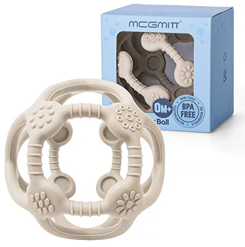 Balles sensorielles pour bébé, Balle à Main Tactile pour bébé, Balle à saisir pour Enfants, Jouet sensoriel pour bébé, Dentition et Balle de Jeu à saisir pour améliorer l'expérience visuelle (Beige)