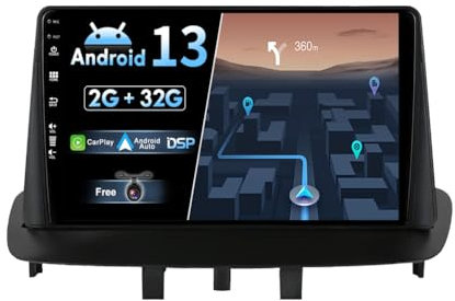 JOYX Android 14 Autoradio para Renault Megane 3 (2008-2014) - [2G+32G] - Inalámbrica CarPlay/Android Auto - Gratis Cámara Trasera - IPS 9 Pulgada 2 DIN - Dab 4G WLAN BT Volante Fast-Boot Split-Screen