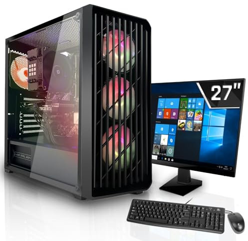 SYSTEMTREFF Office Komplett PC Set AMD Ryzen 5 7600 6x5.1GHz | AMD Radeon Graphics 4K HDMI DX12 | 2TB M.2 NVMe | 32GB DDR5 RAM | WLAN Silent Desktop Paket Computer Rechner für Büro Business Multimedia