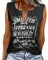 heekpek Ärmelloses T-Shirt Damen V Ausschnitt Tank Top Damen Bluse Bedrucken Sommer Casual Sexy Tops Tee Shirts Oberteile, Schwarz, M