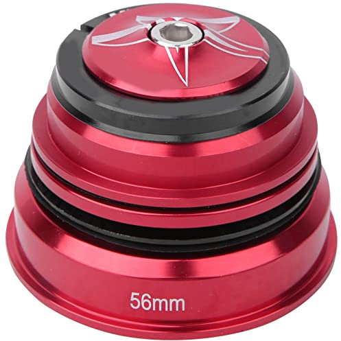 SUNGOOYUE Fahrrad Gabel Vorbau Headset, 44MM-56MM Aluminiumlegierung Radfahren Ersatz Fahrrad Reparaturteil (Rot 44/56MM)