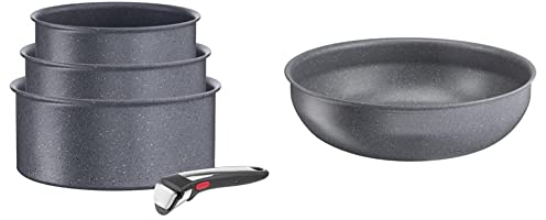 Tefal Ingenio Natural On Batterie de cuisine 4 pièces, Revêtement antiadhésif, Induction, L7669253 & Ingenio Natural Force Poêle Wok 26 cm, Noir, Antiadhésive, Induction, L3967702