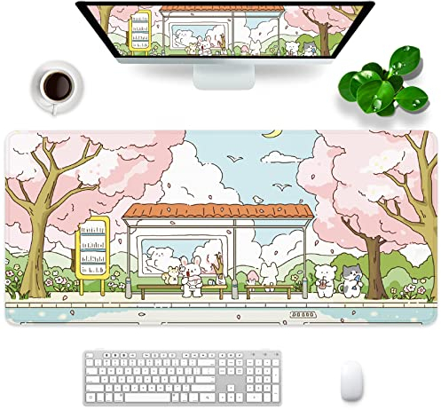 Amrgik Kawaii Großes Mauspad, Schreibtischunterlage, 90,2 x 40,1 cm, niedliches Gaming-Mauspad, Schreibtischunterlage (Kawaii -1)