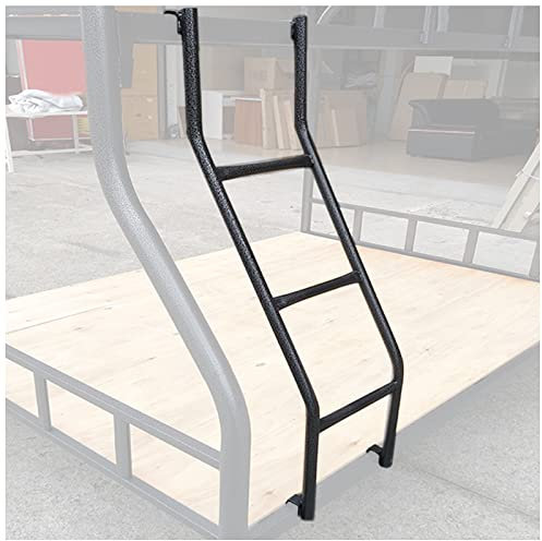 LXLZYXSF Kinderzimmer Doppelstockleiter Einhängeleiter Erhöhte Bettleiter 3 Stufen, Hochbett-Leiter Für Sohn Tochter, Eisen Ersatz Leiter (Color : Black, Size : 1.16m/3.8ft/45.6in)