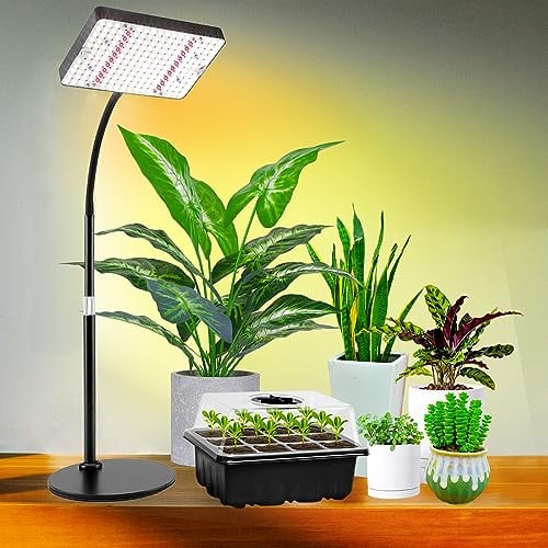 GroCruiser Eurostecker Pflanzenlampe Schreibtisch LED Vollspektrum, UV-IR Vollspektrum Pflanzenlicht für Zimmerpflanzen, Wachstumslampe für Pflanzen, Daisy Chain Funktion