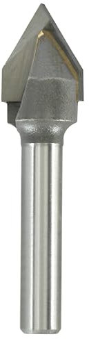 Biaungdo 60 Grad Hartmetallspitze, V-Nut-Gravur-Bit, Fräser-Bit, 1/2 Zoll Fräserdurchmesser mit 1/4 Zoll Schaft, Hartmetall, Holzbearbeitung, Schneidwerkzeuge