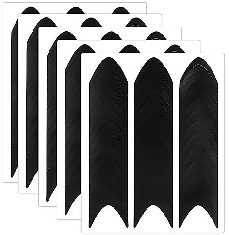 Prasacco 1560 Stück/40 Blätter French Maniküre Aufkleber, Schwarze Maniküre-Sprühlackierungsaufkleber Selbstklebende French Tip Guides Nagel Aufkleber French Nails Schablone Aufkleber für Maniküre DIY