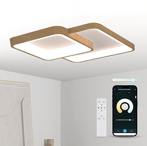 KSIX Phenomena Plafón LED Techo con Wifi - Lámpara Techo Dormitorio con Asistente de voz y APP propia - Plafones de Techo Modernos para la Casa - Ideal para Sala de Estar, Comedor, Dormitorio