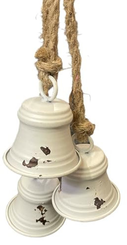 Dadeldo Living & Lifestyle Glockenbündel Dekohänger Metall Weiss 40cm Weihnachtsdeko