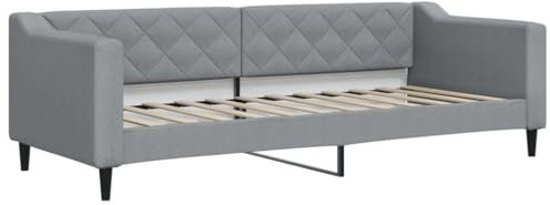 vidaXL Tagesbett, Gästebett 2-in-1, Sofabett Schlafsofa für Schlafzimmer Wohnzimmer, Bettsofa Sofa, Modernes Design, Hellgrau 80x200cm Stoff