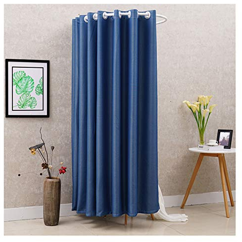 REMYS Portable Dressing Room Privacy Screen Simple Mobile Fitting Room Privacy Tent, Temporary Changing Room Shelf U-Shaped Pole, for Shopping Malls (Color : Blue, Size : 85x85cm)