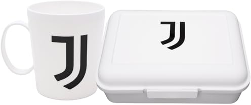 Porta Merenda Juve Juventus Tazza Store Ufficiale - Set Box Lunch Portamerenda e Pranzo per Merenda Colazione Bambini – ottima Idea Regalo Compleanno o per la Scuola - in Plastica, Pvc Free